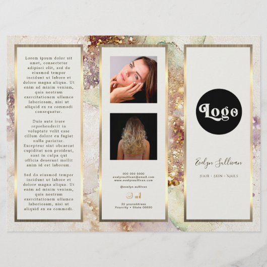 Waterverf Gold Foil Elegant Brochure (Voorkant)
