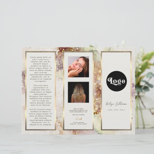 Waterverf Gold Foil Elegant Brochure (Staand voorkant)