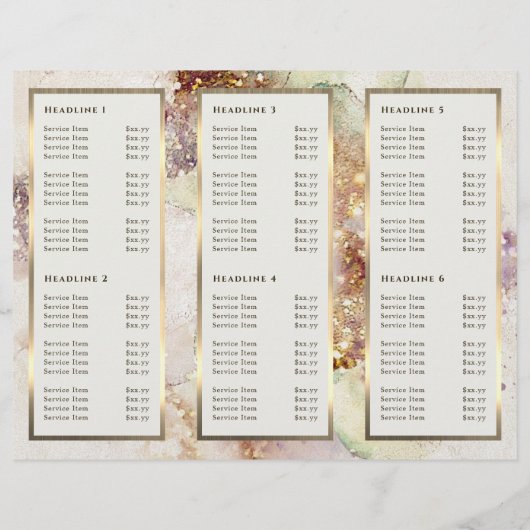 Waterverf Gold Foil Elegant Brochure (Achterkant)