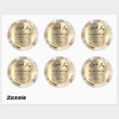 Waterverf Gold Foil Elegant Hartelijk dank Ronde Sticker (Vel)