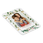 Waterverf Gold Foil Greenery en Holly Photo Magneet (Rechterzijde)