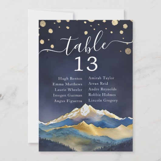 Waterverf Gold Foil Mountain Weddenbanknummer (Voorkant)