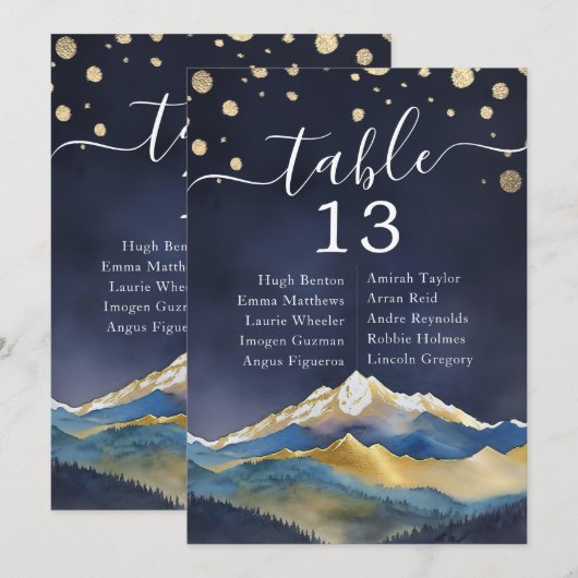 Waterverf Gold Foil Mountain Weddenbanknummer (Voorkant / Achterkant)