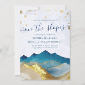 Waterverf Gold Foil Mountains Bachelorette Party Kaart (Voorkant)