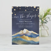 Waterverf Gold Foil Mountains Bachelorette Party Kaart (Staand voorkant)