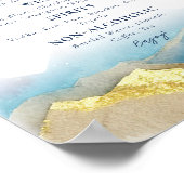 Waterverf Gold Foil Mountains Wedding Drink Menu Poster (Hoek)