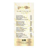 Waterverf Gold Foil prijslijst Scan om QR te betal Reclamekaart (Voorkant)