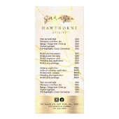 Waterverf Gold Foil prijslijst Scan om QR te betal Reclamekaart (Voorkant)