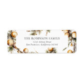 Waterverf Gold Foliage Holiday Retouradres Etiket (Voorkant)