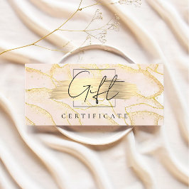 Waterverf Gold Folie Cadeaubon Voucher Kaart