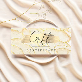 Waterverf Gold Folie Cadeaubon Voucher Kaart