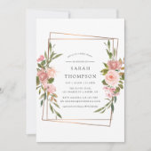 Waterverf Gold Geometric Blush Roos Vrijgezellenfe Kaart (Voorkant)