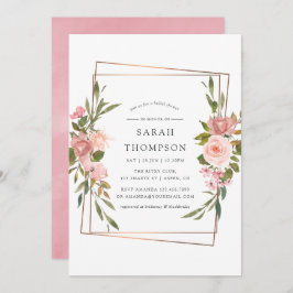 Waterverf Gold Geometric Blush Roos Vrijgezellenfe Kaart