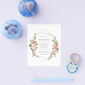 Waterverf Gold Geometric Blush Roses Weddenschap Flyer (Enkel)