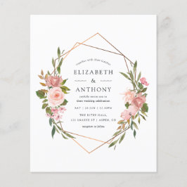 Waterverf Gold Geometric Blush Roses Weddenschap Flyer