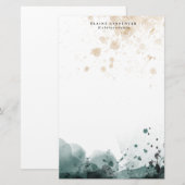 Waterverf Gold gepersonaliseerd briefpapier (Voorkant / Achterkant)