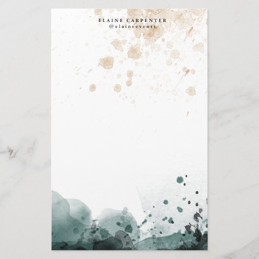 Waterverf Gold gepersonaliseerd briefpapier (Voorkant)