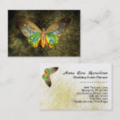 *~* Waterverf Gold Gilded Butterfly Gold Glitter Visitekaartje (Voorkant / Achterkant)