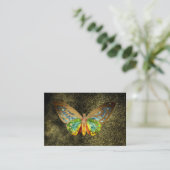 *~* Waterverf Gold Gilded Butterfly Gold Glitter Visitekaartje (Staand voorkant)