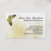 *~* Waterverf Gold Gilded Butterfly Gold Glitter Visitekaartje (Achterkant)