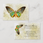 *~* Waterverf Gold Glitter Gilded Gold Butterfly Visitekaartje (Voorkant / Achterkant)