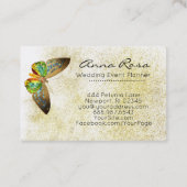 *~* Waterverf Gold Glitter Gilded Gold Butterfly Visitekaartje (Achterkant)