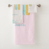 Waterverf Gold Glitter Rainbow Bad Handdoek (Insitu)