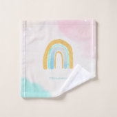 Waterverf Gold Glitter Rainbow Bad Handdoek (Wasdoekje)