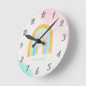 Waterverf Gold Glitter Rainbow Ronde Klok (Hoek)