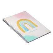 Waterverf Gold Glitter Rainbow-Sierkussen Notitieboek (Rechterzijde)