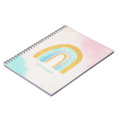 Waterverf Gold Glitter Rainbow-Sierkussen Notitieboek (Linkerzijde)