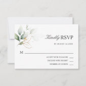 Waterverf Gold Green laat RSVP Wedding (Voorkant)