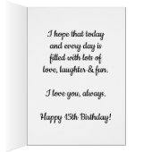 Waterverf Gold Heart 15e verjaardag kleindochter (Binnen (Rechts))