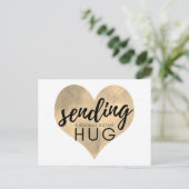 Waterverf Gold Heart Social Distancing Hug Briefkaart (Staand voorkant)