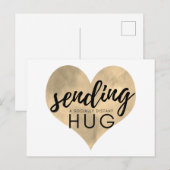 Waterverf Gold Heart Social Distancing Hug Briefkaart (Voorkant / Achterkant)