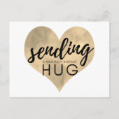 Waterverf Gold Heart Social Distancing Hug Briefkaart (Voorkant)