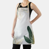 Waterverf Gold/Hunter Green Verlaat Pattern Apron Schort (Insitu)