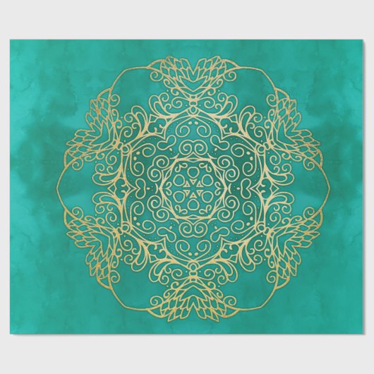 Waterverf & Gold Mandala Cadeaupapier (Vlak)