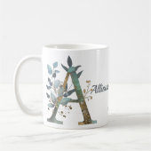 Waterverf Gold Monogram | Elegant voor aangepaste  Koffiemok (Links)