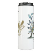 Waterverf Gold Monogram | Elegant voor aangepaste  Thermosbeker (Achterkant)