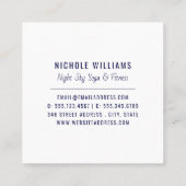 Waterverf Gold Moon Navy Blue Night Sky Nebula Vierkante Visitekaartje (Achterkant)