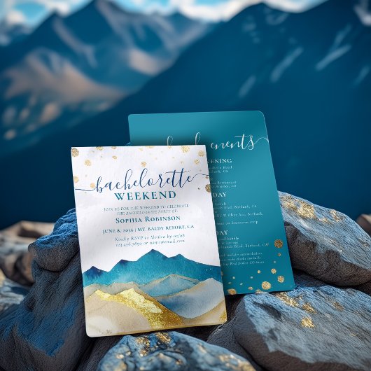 Waterverf Gold Mountain Bachelorette Kaart