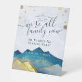Waterverf Gold Mountain Open Seating Weddenschap Reclamebord Met Voetstuk (Voorkant)