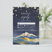 Waterverf Gold Mountain Wedding RSVP Kindly Reply (Staand voorkant)