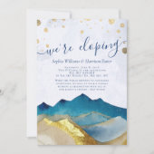 Waterverf Gold Mountains Foto Weddenschap Kaart (Voorkant)