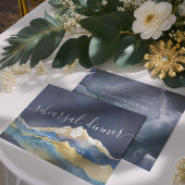 Waterverf Gold Mountains Weddenrenrepetitie Dinner Kaart