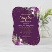 Waterverf Gold Paarse ventilatorkoppel — schoenen Kaart (Staand voorkant)