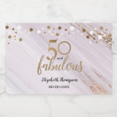 Waterverf Gold - persoonlijk ingesteld op 50 en ve Sparkling Wijnetiket (Enkel label)