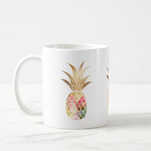 Waterverf Gold Pineappel Mok (Links)