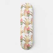 Waterverf Gold Pineapple Pattern Skateboard (Voorkant)